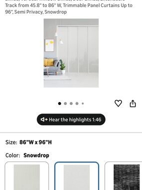 GoDear Design Cordless Panel Track Blinds – Snowdrop 🤍 (New in Box)